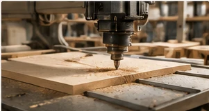 Máy CNC gia công trên tấm vật liệu gỗ
